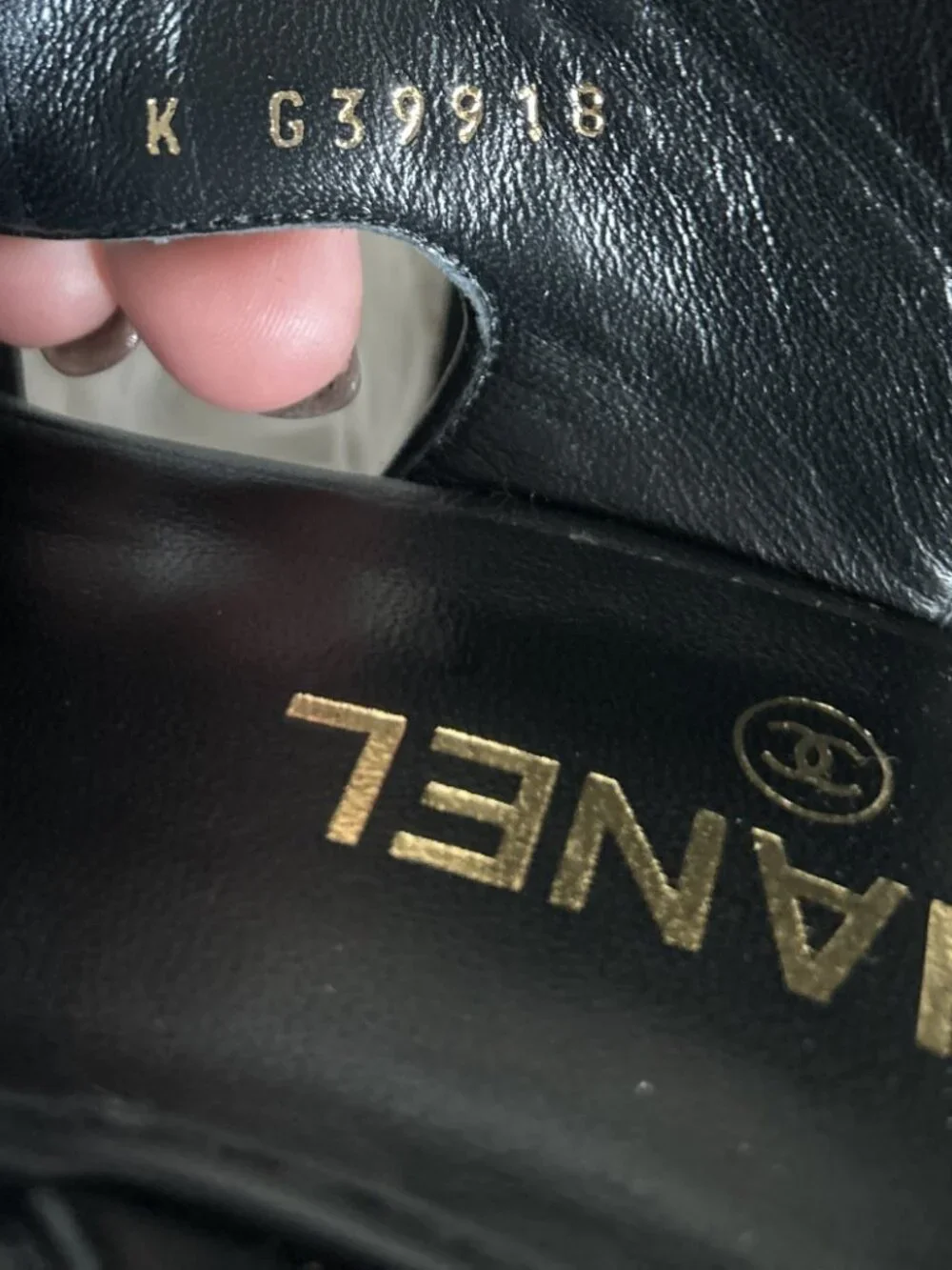 CHANEL Size 37.5 (7.5)  Lambskin Wedge Heel Sandals